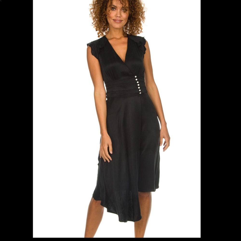 Coralie midi dress black NWT medium ba&sh